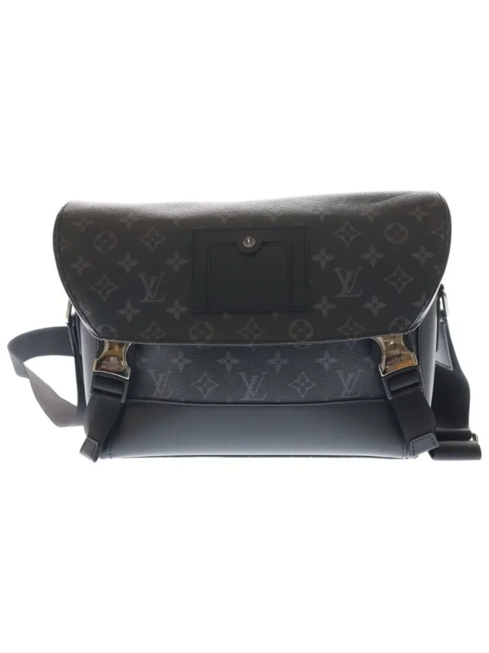 Louis Vuitton Monogram Eclipse Voyage PM Shoulder Bag Black Leather